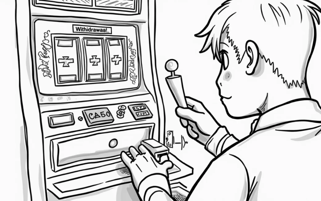 Mobile screen showing an active online slot game with reels and account balance.